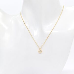 18K Round Natural Diamond Necklace