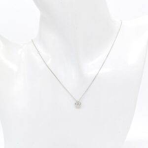 18K WG 0.33ct Natural Round Diamond Necklace