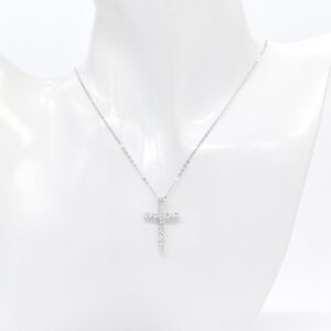 18K WG Cross Diamond Necklace