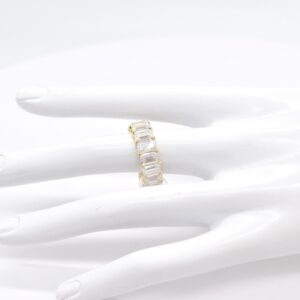 14K Cathedral Style Eternity Moissanite Ring