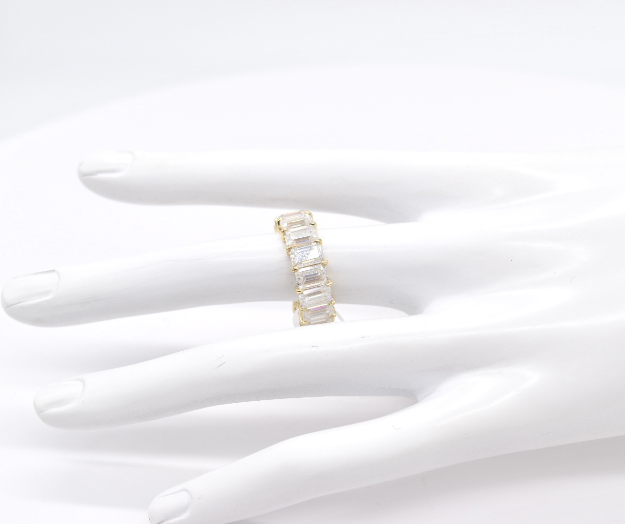 14K Cathedral Style Eternity Moissanite Ring
