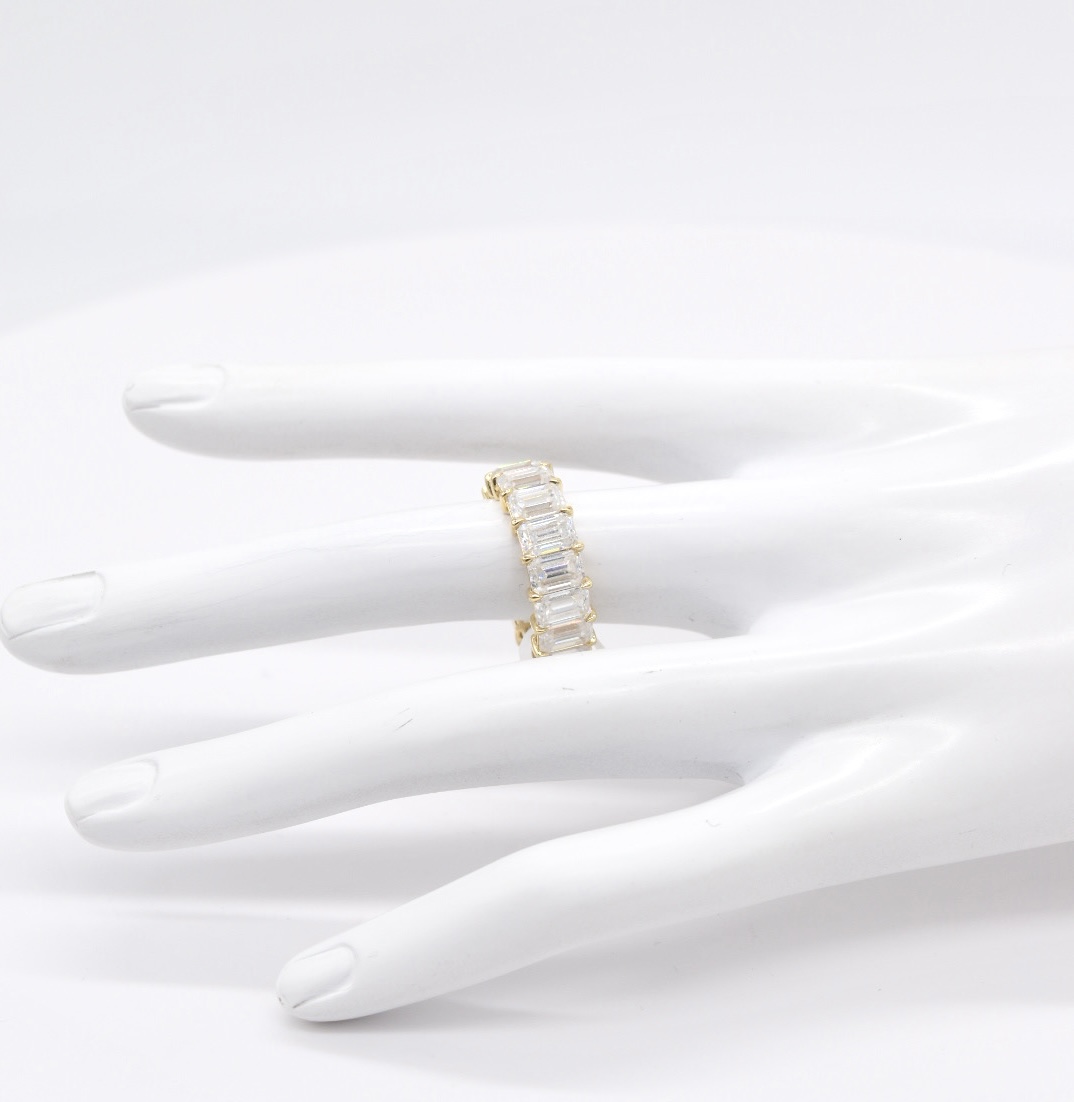 14K Cathedral Style Eternity Moissanite Ring - Image 2