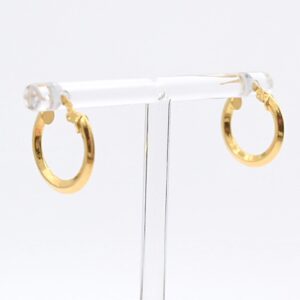 18K Flat-Edged Hoop Earrings