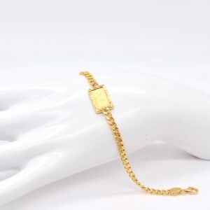 21K+ 24K Rectangle Lady Fortuna Gold Pamp Bracelet