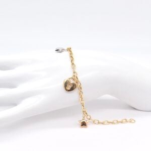 18K Tricolour Star & Lock Charm Bracelet