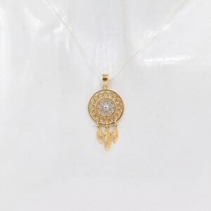 18K Two-Toned Dream Catcher Pendant